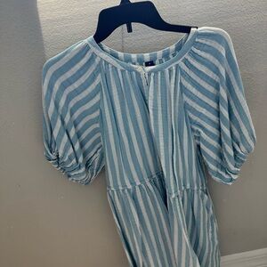 Striped Blue and White Dress